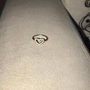 Authentic Pandora silver heart ring